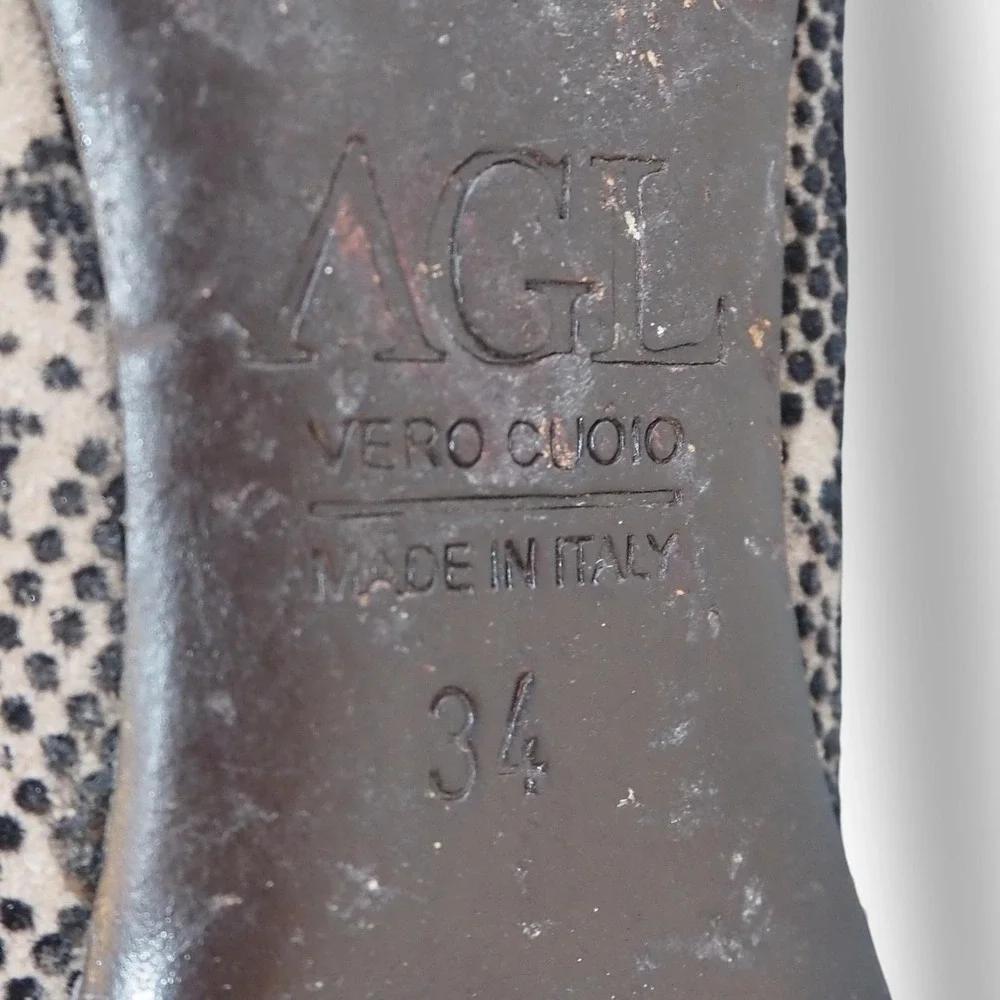 AGL Attilio Giusti Leombruni Monika Lace Print Ballet Flats Girls 4/34 Black